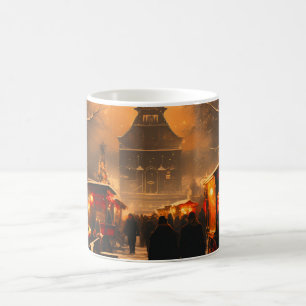 Vintage Winter Snowy-julmarknaden Kaffemugg