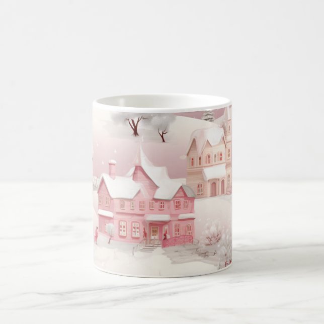 Vintage Winter Snowy Village Scenery Kaffemugg (Center)