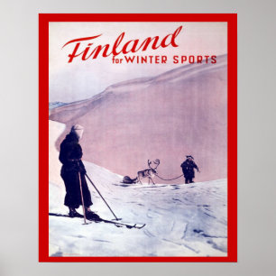 Vintage Winter sport, Finland Poster