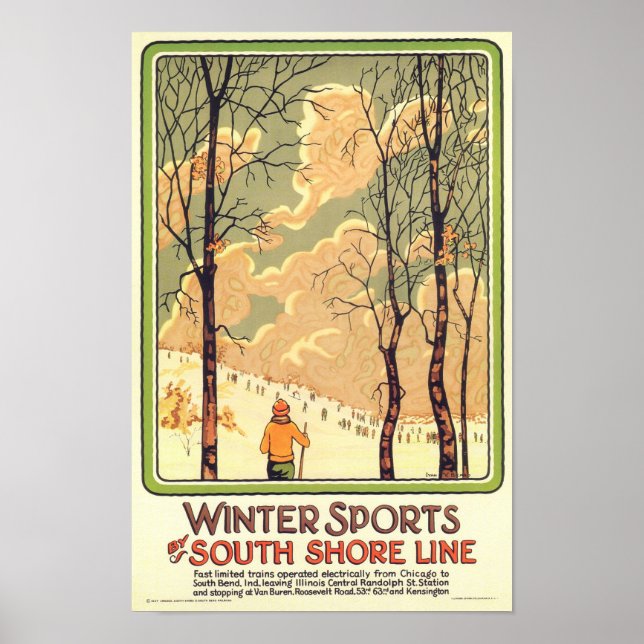 Vintage Winter Sports Travel Poster (Framsidan)