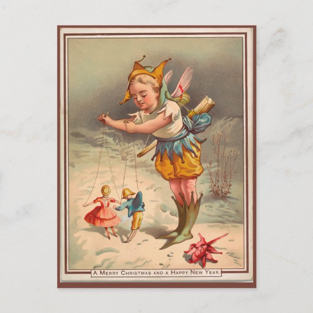 Vintage Winter Sprite Vykort (Framsida)