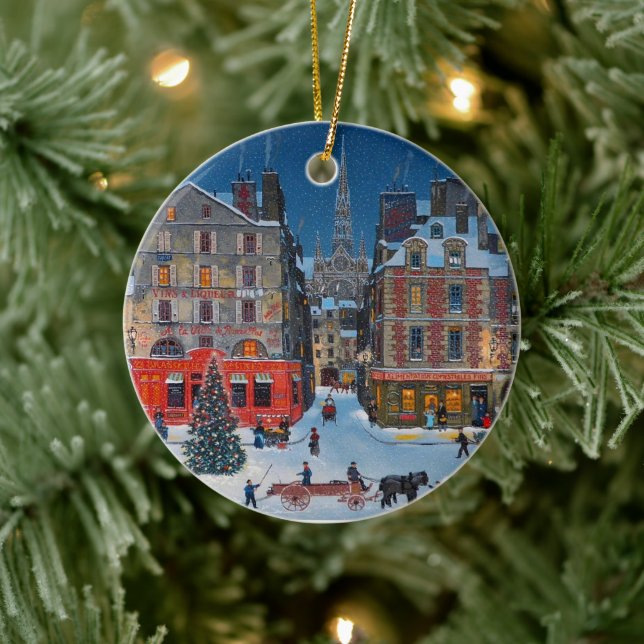  Vintage Winter Village Christmas Ornament (Träd)