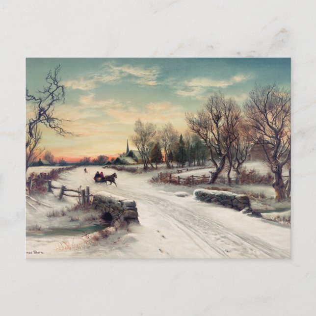 Vintage Winter Vykort (Framsida)