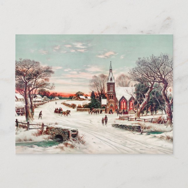 Vintage Winter Vykort (Framsida)
