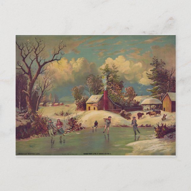 Vintage Winter Vykort (Framsida)