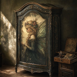 Vintage Winter Woodland Fairy med Blommigt Krona