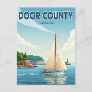 Vintage Wisconsin Door County Travel Vykort