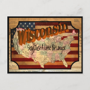 Vintage Wisconsin Gammalt vykort