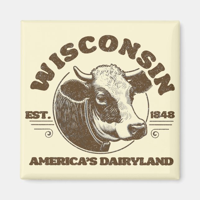 Vintage Wisconsin Magnet (Framsidan)