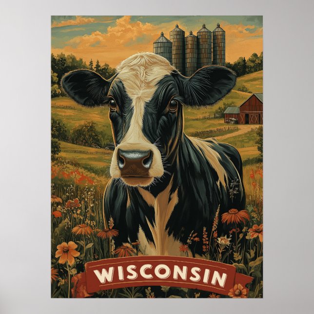 Vintage Wisconsin Patriotic Spirit Poster (Framsidan)