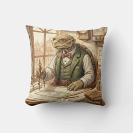 Vintage Wise Turtle Architect Throw Pillow Kudde