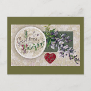Vintage Wisteria Valentine Helg Vykort