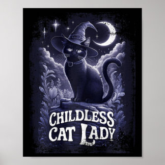Vintage Witch Cat Chilless Cat Dam Poster