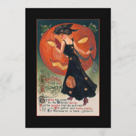 Vintage Witch Halloween Hälsning med blodig text Inbjudningar