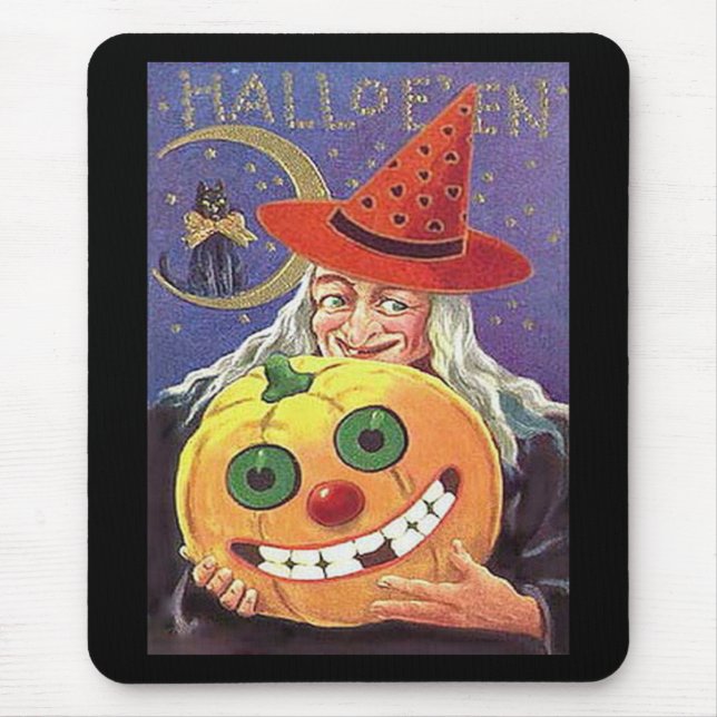 Vintage Witch Halloween Musmatta (Framsidan)