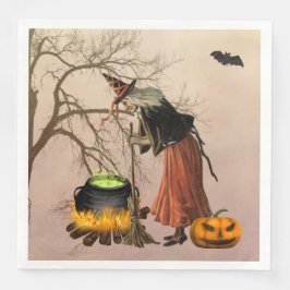 Vintage Witch Halloween Pappersservett