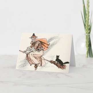Vintage Witch med rum- och kassakort Kort