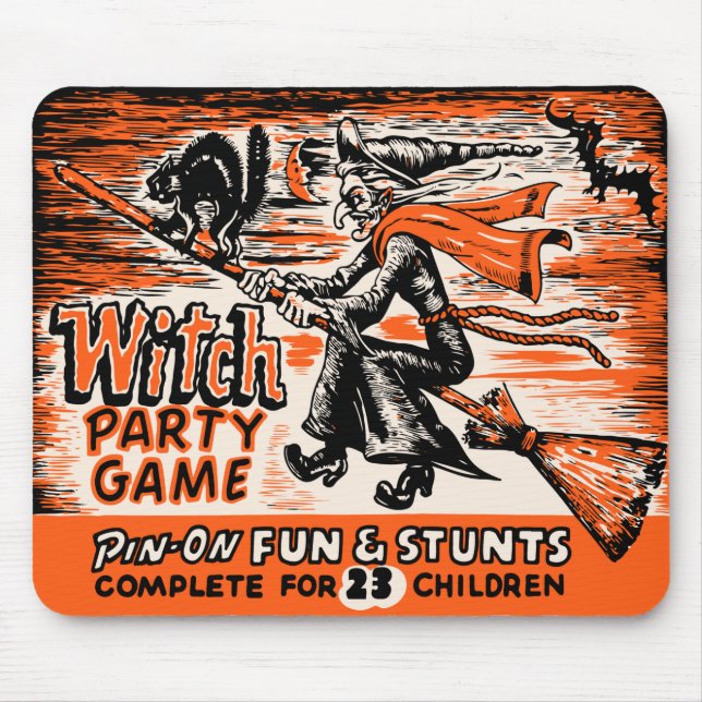 Vintage Witch Party Game Musmatta (Framsidan)