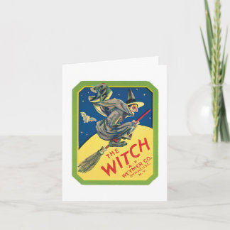 Vintage Witch Product Label Art Kort