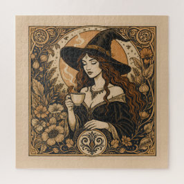 Vintage Witch Tea Time Pussel