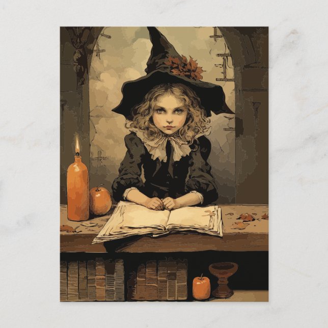 Vintage Witch Vykort (Framsida)