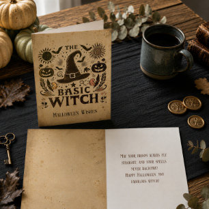 Vintage Witchcore Halloween-kort Kort