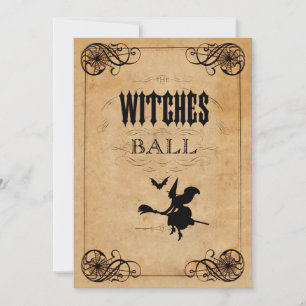 Vintage Witches Ball 25-årsfirande Dubbelsidig Inbjudningar
