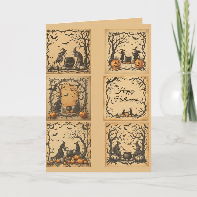 Vintage Witch's Brew, Witch's Brew, Halloween. Kort (Framsida)