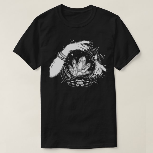 Vintage Witchy Crystals Mystic Crystal Boll T Shirt (Design framsida)