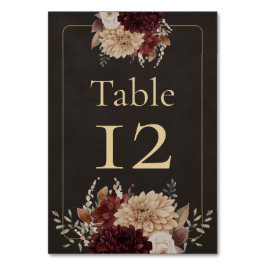Vintage Witchy Floral Wedding Table Number Bordsnummer