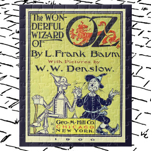 Vintage Wizard of Oz bokomslagskonst, titelsida Pussel