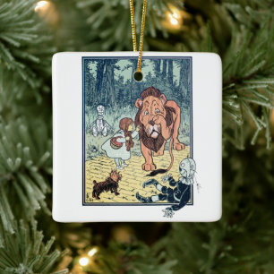 Vintage Wizard of Oz Characters, Gult Brick Road Julgransprydnad Keramik