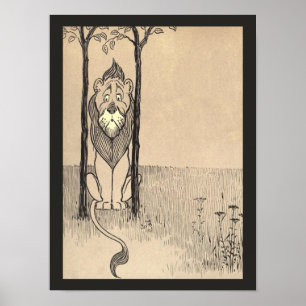 Vintage Wizard of Oz, fegt lejont Poster