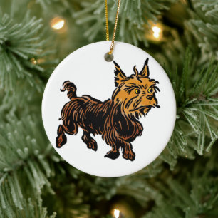 Vintage Wizard of Oz, Toto the Cute Puppy Hund Julgransprydnad Keramik