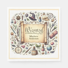 Vintage Wizard Witches Party Magic Trollspö Hats Pappersservett