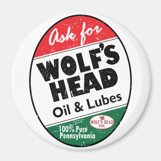 Vintage Wolfs Head-nödsignal Magnet (Framsidan)