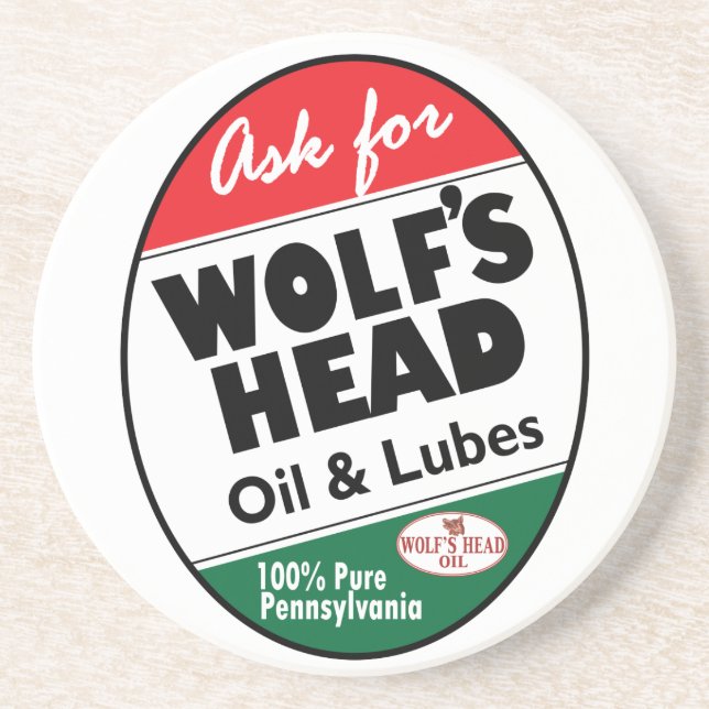 Vintage Wolfs Head skylt Underlägg Sandsten (Framsidan)