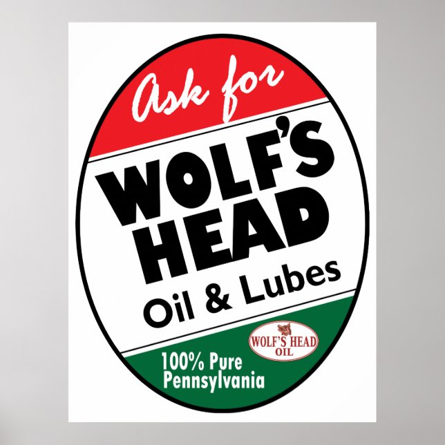 Vintage Wolfs Head-tecken Poster (Framsidan)