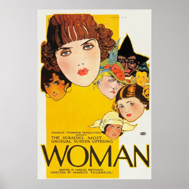 Vintage Woman 1918 Hollywood Movie Poster (Framsidan)