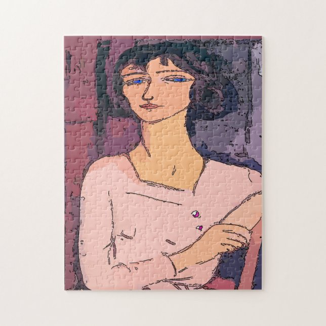 Vintage Woman Ansikte Poster Pussel (Vertikal)