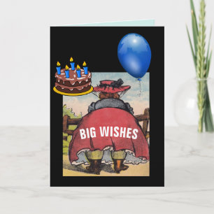 VINTAGE WOMAN BIG BUTT FÖDELSEDAGSKORT KORT