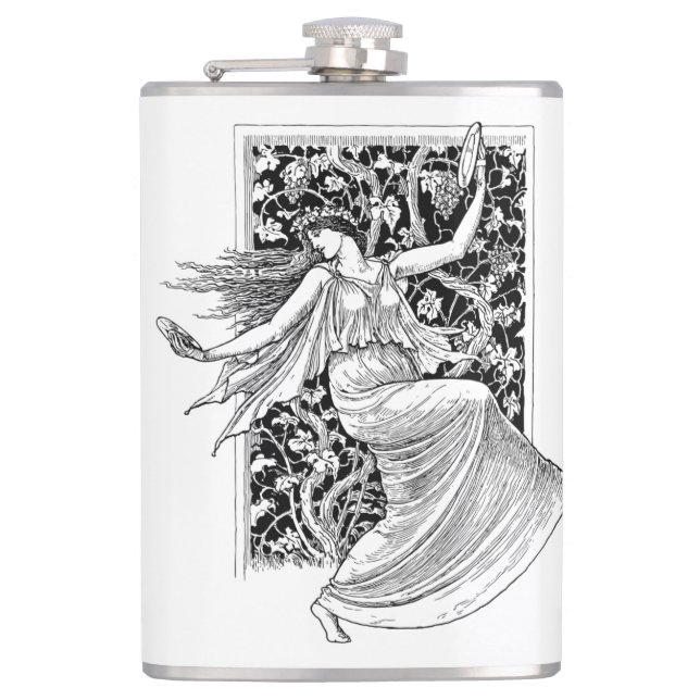 Vintage Woman Dancing Flask Fickplunta (Framsidan)