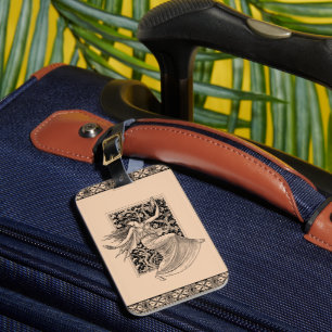 Vintage Woman Dancing Luggage Tag Bagagebricka