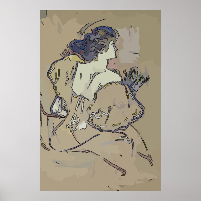 Vintage Woman Dressing Bord Poster (Framsidan)