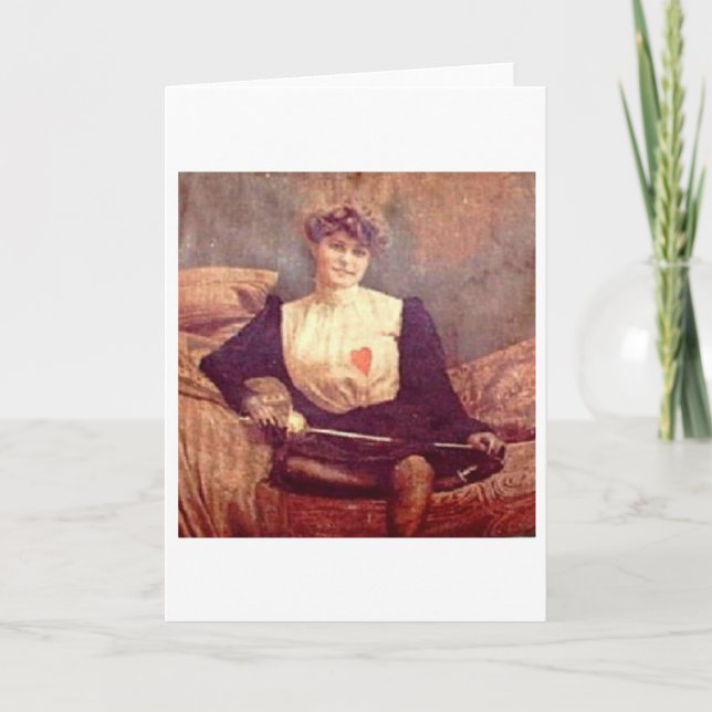 Vintage Woman Fencer Note Card Kort (Framsida)