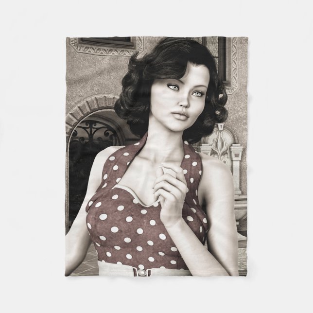 Vintage Woman Fleecefilt (Framsidan)