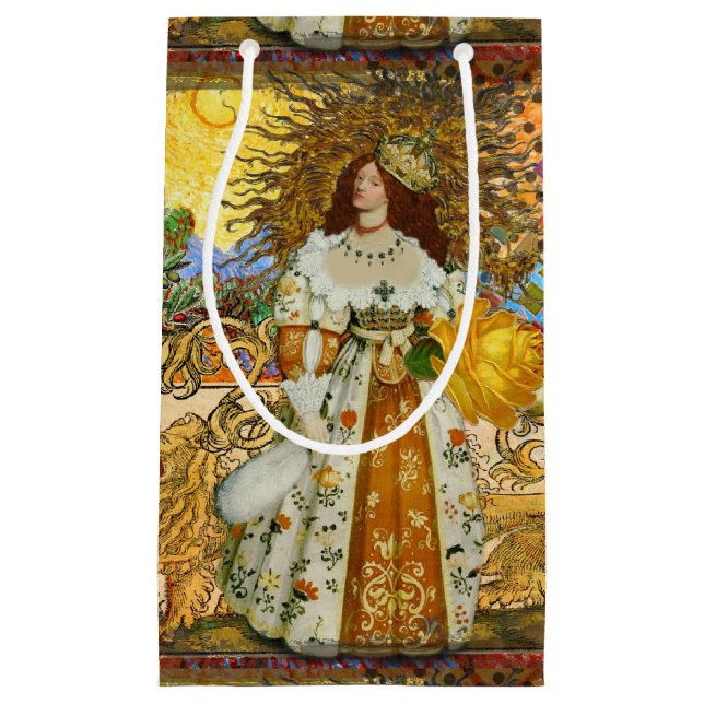 Vintage Woman Golden Sol: Leo Zodiac Collage Art (Framsidan)