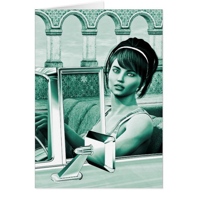 Vintage Woman Hälsningskort (Framsidan)