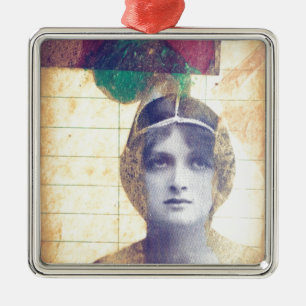 Vintage Woman Julgransprydnad Metall