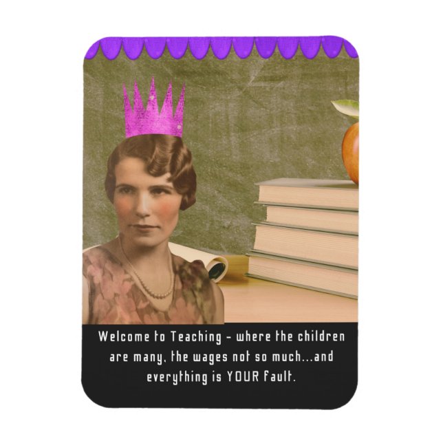 Vintage Woman, Ljudlärare Magnet (Vertikal)